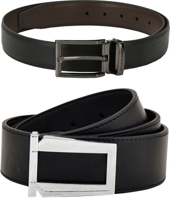 Pacific Gold Men Formal Brown, Black Artificial Leather Belt