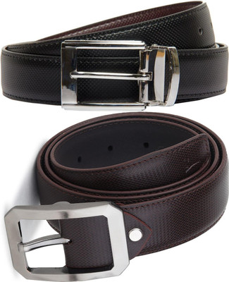 Pacific Gold Men Formal Black, Brown Artificial Leather Belt