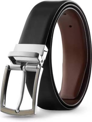 PROVOGUE Men Casual, Evening, Formal, Party Black Artificial Leather Belt