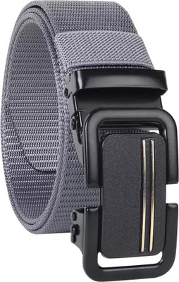 SMARTU Men Casual Grey Nylon Belt