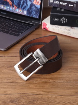 SAMTROH Men Casual Brown Genuine Leather Belt