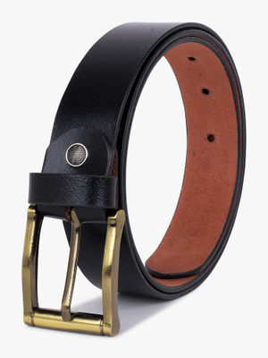 Roadster Men Formal Black Genuine Leather Belt