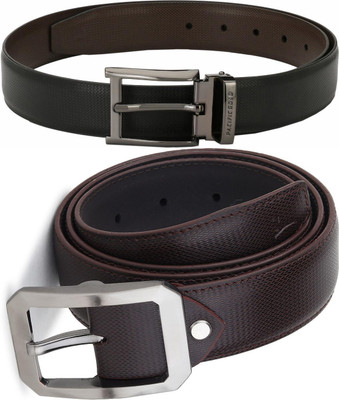 Pacific Gold Men Formal Black, Brown Artificial Leather Belt