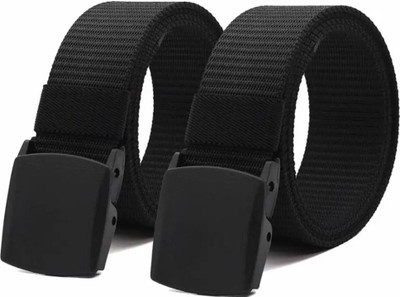 JKM COLLECTION Men Casual Black Nylon Belt