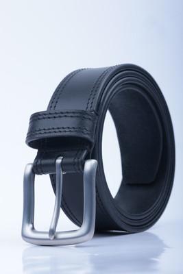 MUSOMODA Men Casual Black Genuine Leather Belt