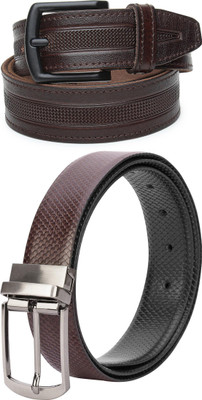 Jungler Men Evening, Party, Formal, Casual Brown, Black Genuine Leather Belt