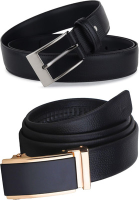 Pacific Gold Men Formal Black, Black Artificial Leather Belt