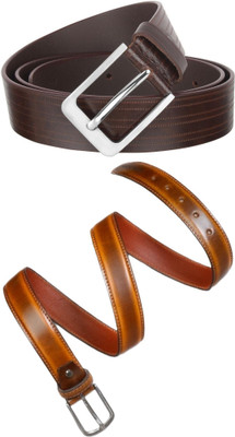Jungler Men Evening, Party, Formal, Casual Brown, Tan Genuine Leather Belt