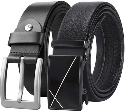 Roadster Men Formal Black Genuine Leather Belt