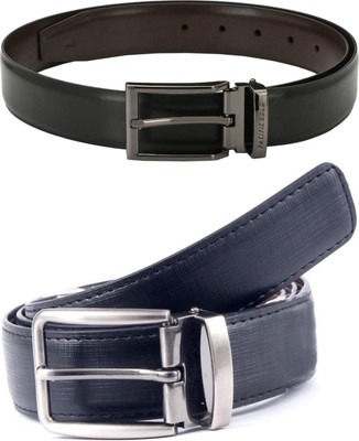 Pacific Gold Men Formal Black, Black, Blue Artificial Leather Belt