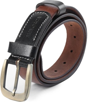 MENORCA Men Casual, Evening, Formal, Party Black Genuine Leather Belt