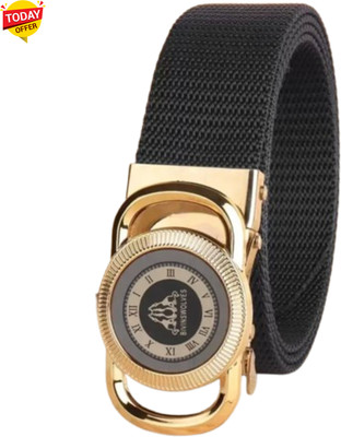 Artisanwear Men Casual Black, Gold Nylon Belt