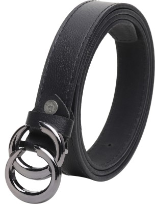 SAQAFY Women Casual, Evening, Formal, Party Black, Silver Artificial Leather Belt