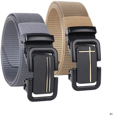 BPRIDE Men Casual, Evening, Formal, Party Grey, Beige Nylon Belt