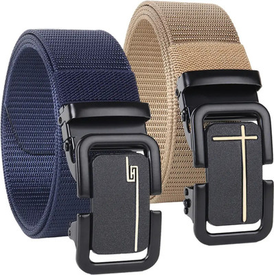 JK Leather Men Casual Multicolor Nylon Belt