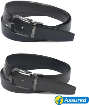 Top Notch Men Casual, Formal, Evening, Party Black Genuine Leather Reversible Belt
