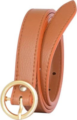 LUXURY LEATHER Women Casual, Formal, Evening, Party Tan Synthetic Belt