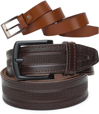 Jungler Men Evening, Party, Formal, Casual Brown, Tan Genuine Leather Belt