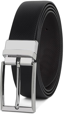 Micron Men Casual, Formal, Party, Evening Black Genuine Leather Reversible Belt