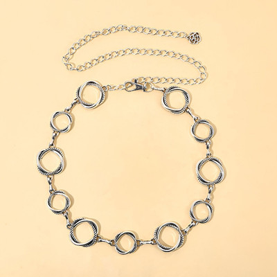 SYGA Women Casual, Evening, Party, Formal Silver Metal Belt