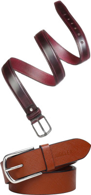 Jungler Men Evening, Party, Formal, Casual Brown, Tan Genuine Leather Belt