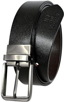 Krovest Hides Men Formal Black Genuine Leather Reversible Belt