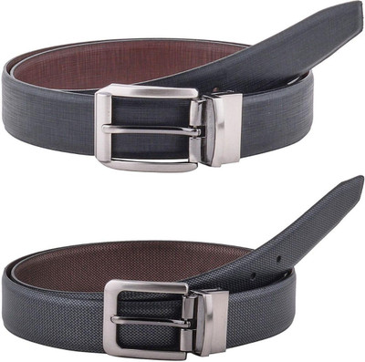Pacific Gold Men Formal Brown, Black, Brown, Black Artificial Leather Belt