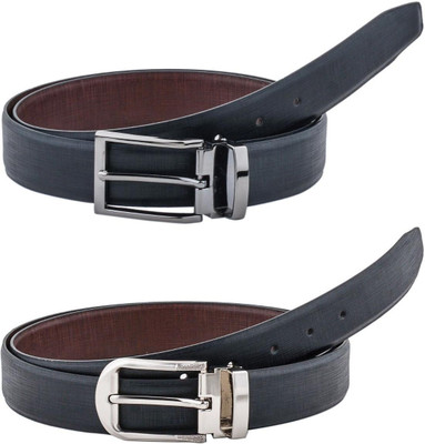 Pacific Gold Men Formal Brown, Black, Brown, Black Artificial Leather Belt
