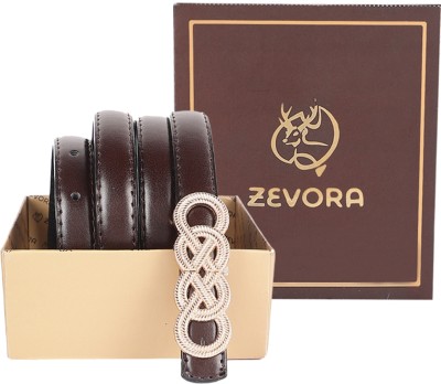 ZEVORA Women Party, Casual, Evening, Formal Brown Genuine Leather Belt