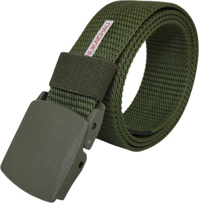 NUKAICHAU Men Casual, Evening, Party Green Nylon Belt