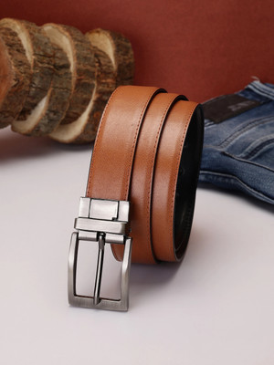ZEVORA Men Casual, Formal Tan Genuine Leather Reversible Belt