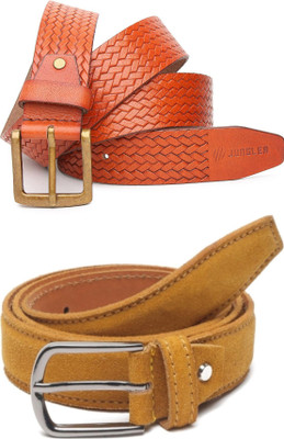Jungler Men Evening, Party, Formal, Casual Tan, Tan Genuine Leather Belt