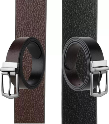 KAEZRI Men Party, Party, Formal, Casual Brown, Black Genuine Leather Reversible Belt