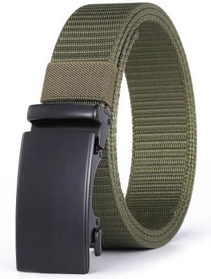 PROVOGUE Men Formal, Casual, Evening, Party Green Nylon Belt