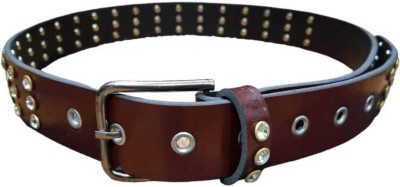 oplera spark Men Casual, Party Brown Metal, Genuine Leather Belt