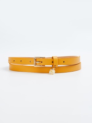 Ginger by Lifestyle Women Casual Yellow Genuine Leather Belt