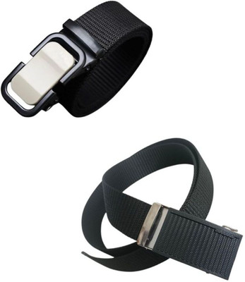 MedSin Men Casual, Evening, Party, Formal Black Nylon Belt