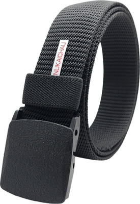 NUKAICHAU Men Casual, Evening, Party Black Nylon Belt