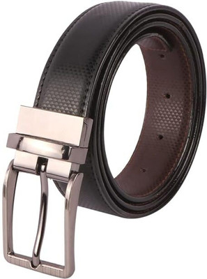 MedSin Men Formal, Casual, Evening, Party Black Artificial Leather Reversible Belt