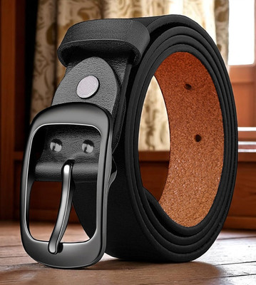 Roadster Men Formal Black Genuine Leather Belt