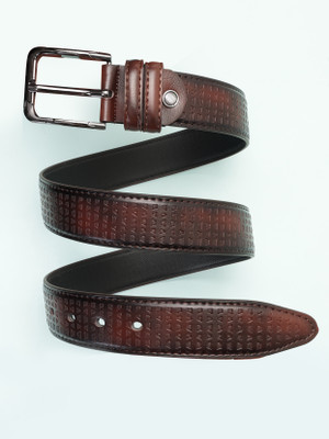 ZEVORA Men Casual Brown Texas Leatherite Belt