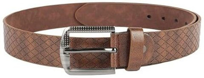 ZEVORA Men Casual Tan Texas Leatherite Belt