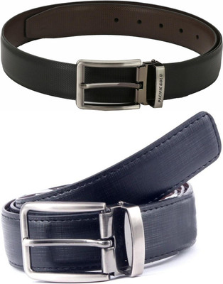 Pacific Gold Men Formal Black, Blue Artificial Leather Belt