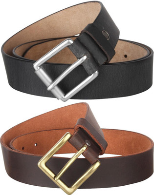 Jungler Men Evening, Party, Formal, Casual Black, Brown Genuine Leather Belt