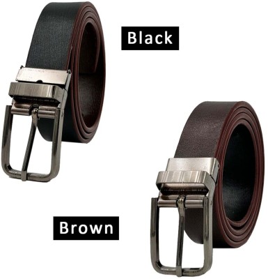 AT Fashion Men Black Genuine Leather Belt