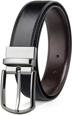 ANKOF BLAZE Men & Women Casual, Formal, Evening, Party Black, Brown Artificial Leather, Texas Leatherite Reversible Belt