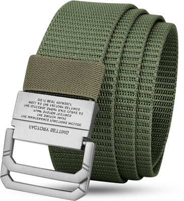 Lady Carry Men Casual, Formal, Party Green Nylon Belt
