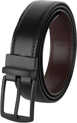 METRONAUT Men Casual Black Synthetic Reversible Belt
