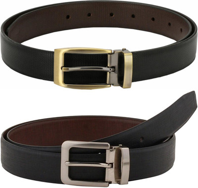 Pacific Gold Men Formal Tan, Black, Brown, Black Artificial Leather Belt