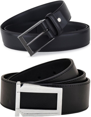 Pacific Gold Men Formal Black Artificial Leather Belt